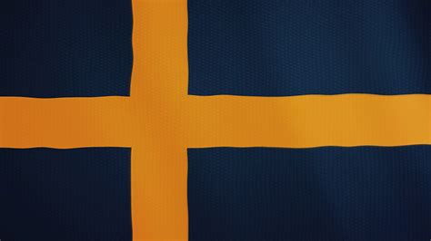 Sweden Flag Waving Animation Full Screen Symbol Of The Country 4k