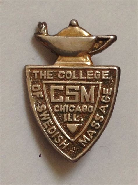 Vintage Sterling Silver Csm College Of Swedish Massage Lapel Pin Chicago Il Ebay Vintage