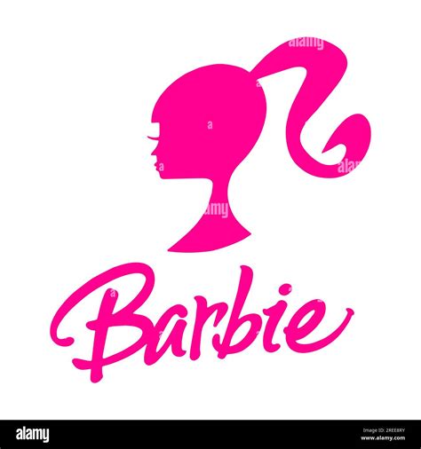 Pink Barbie Logo Editorial Illustration Isolated On White Background