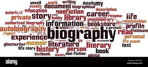 Biography Word Cloud Concept Collage Made Of Words About Biography