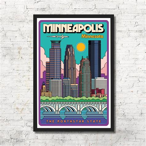 Minneapolis Poster Minneapolis Wall Art Minneapolis Print