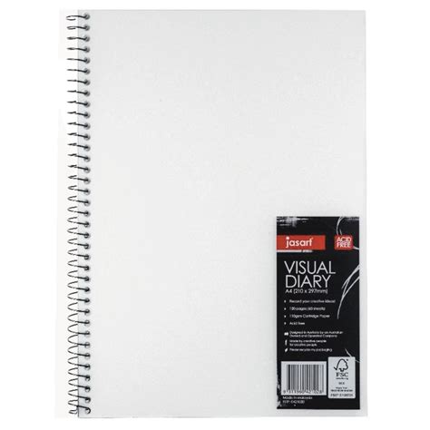 Jasart Visual Diary A4 Clear Cover 60 Sheets Art Shed Brisbane