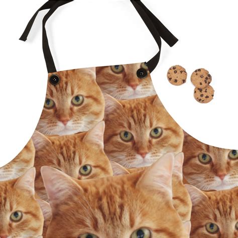 custom cat photo apron funny cat lover apron personalized etsy