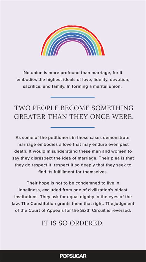 Closing Paragraph Of Gay Marriage Ruling Popsugar Love And Sex
