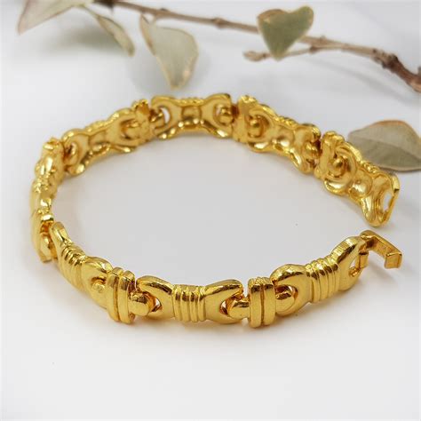 Vintage Heavy Gold Chain Bracelet Statement Bracelet Gold Etsy