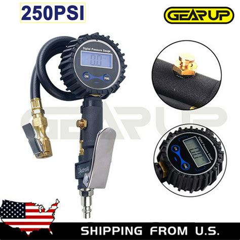 Digital Tire 250 Psi Inflator With Pressure Gauge Air Chuck For Truck