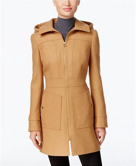 MICHAEL Michael Kors Hooded Wool Blend Coat Only At Macy S Hooded