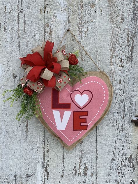 Valentine Door Wreaths Valentine Wreath Love Door Hanger Valentine