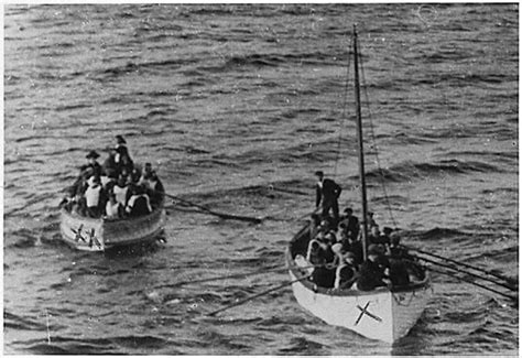 Passengers Fleeing On Lifeboats Lifeboats Filled With Passengers