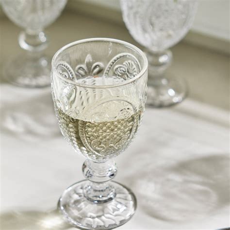 Set Of Four Vintage Embossed Coloured Wine Glasses By Dibor
