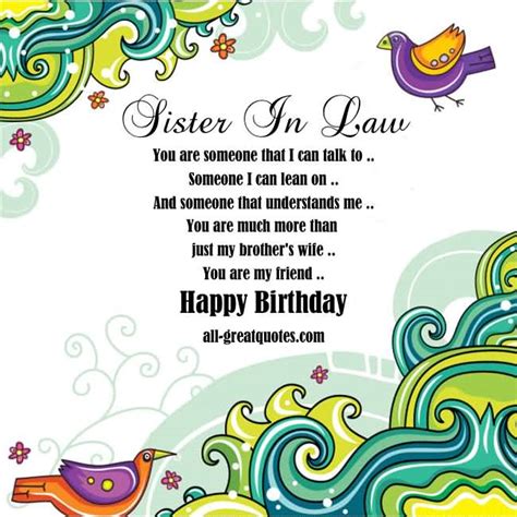 These beautiful, cute and heart touching sister in law quotes are for you. Birthday Wishes For Sister In Law - Page 2