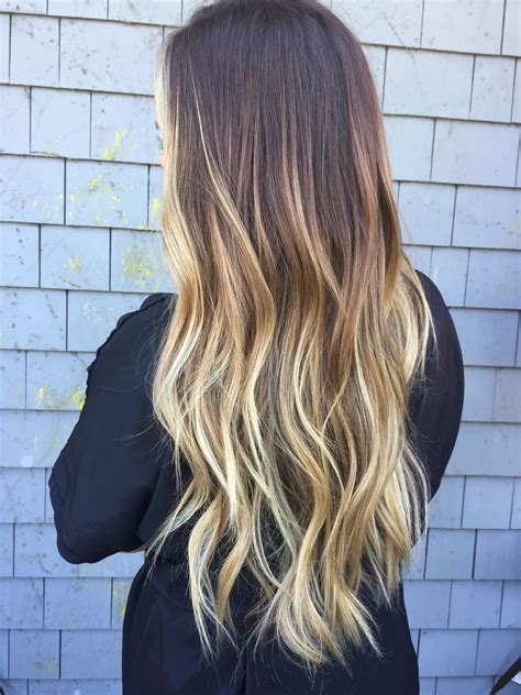 Nice Long Blonde Ombre On Dark Hair Ombre Hair Blonde Blonde Ends