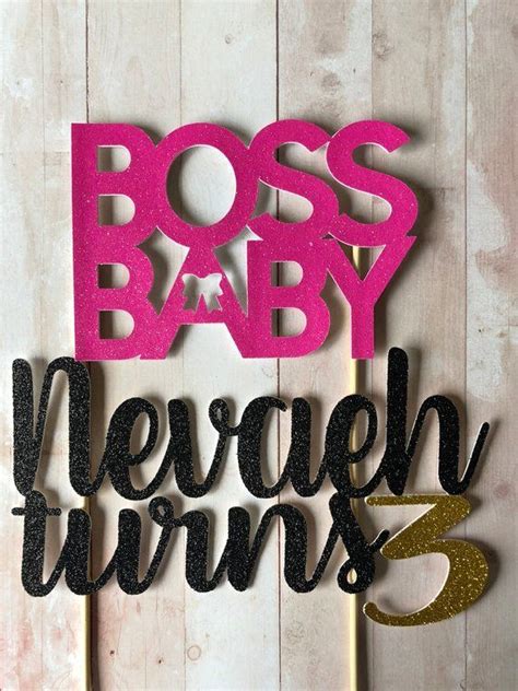 Boss Baby Cake Topper In Pink Etsy Baby Birthday Party Girl 1st