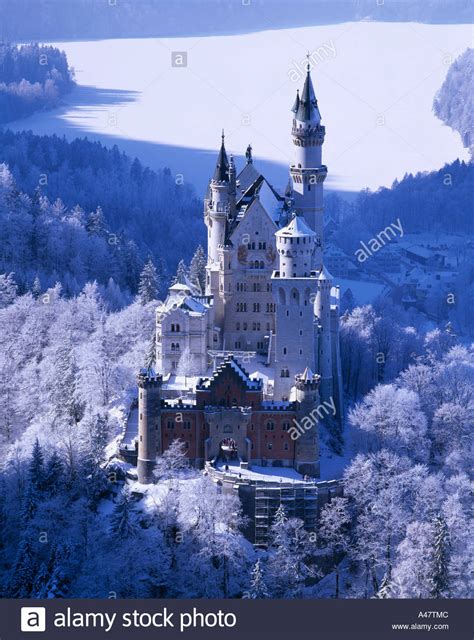 Severe Winter Term Schloss Neuschwanstein Bavaria Germany Sky Castle