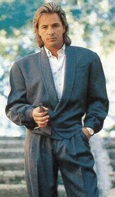 Short and wavy hair looks great with french bangs. pictures of don johnson miami vice - Google Search | 80s fashion men, Miami vice, Don johnson