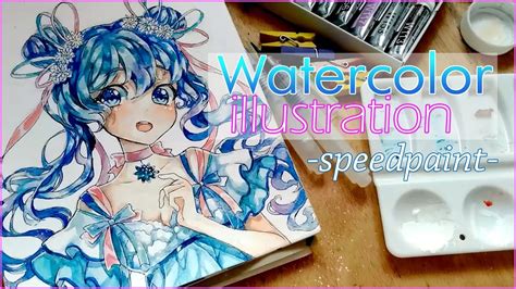 Watercolor Timelapse Anime Girl Speedpaint Youtube