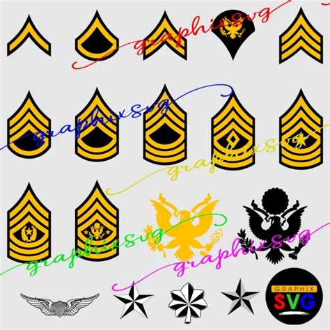 United States Army Enlisted Rank Insignia Us Army Rank Svg Eps Png