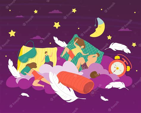 premium vector sleep at bedtime vector illustration person character in bed flat night dream