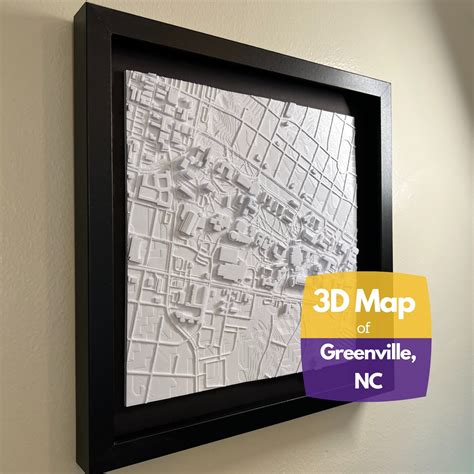 Greenville Nc 3d College Campus Map Town In North East Etsy In 2022