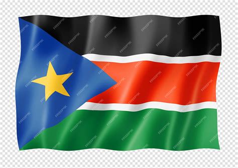 bandera de sudán del sur aislado en blanco archivo psd premium