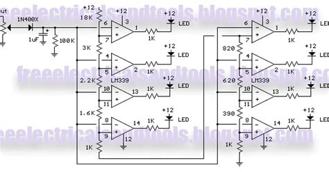 Making 22w power amplifier using tda1554 circuit diagram with main power ic tda1554, this circuit works up to 22w. Free Schematic Diagram: LM339 Using for LED VU Meter