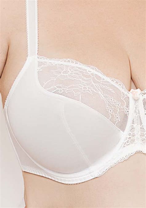 Underwired Lace Non Padded Balcony Bra Ivory Plus Size Bras