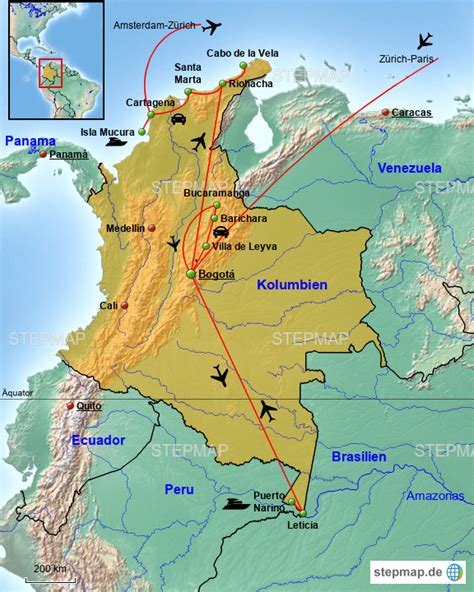 Stepmap Kolumbien Landkarte Für Kolumbien