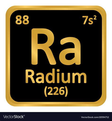 Periodic Table Element Radium Icon Royalty Free Vector Image