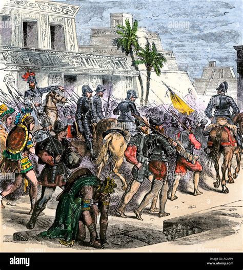 Hernán Cortés Marchas Fuera De La Cultura Azteca De Tenochtitlan Para