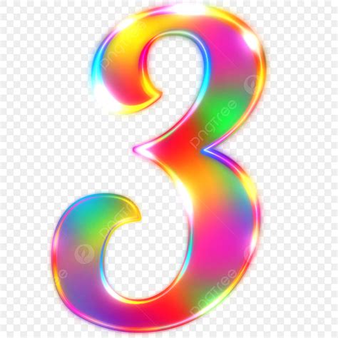 Cute Number 3 Clipart Vector Glowing Number 3 Glowing Numbers 3