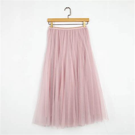 Tulle Skirts Womens Black Gray Pink Beige Adult Tulle Mesh Skirt