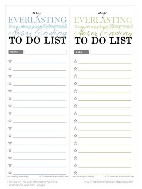 Free Printable To Do Lists Printable To Do Lists