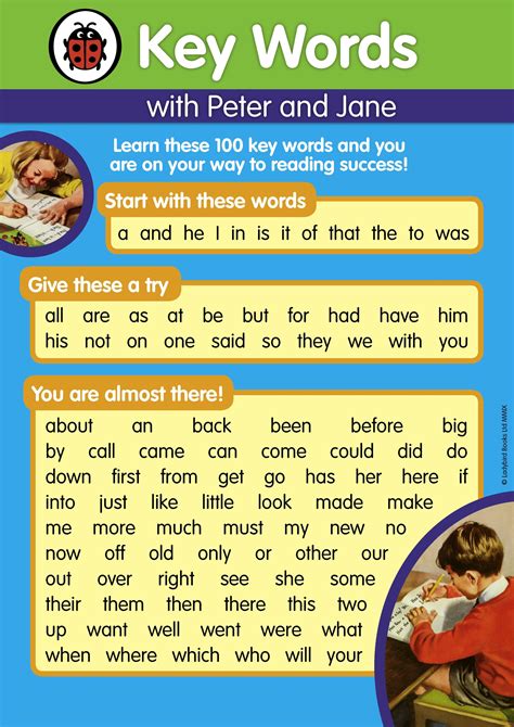 100 Key Words Poster Ladybird Education