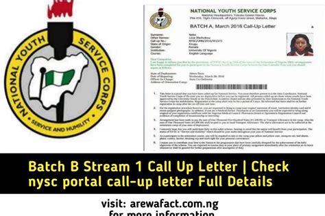 Nysc News Today 11th July 2023 Batch B Stream 1 Call Up Letter