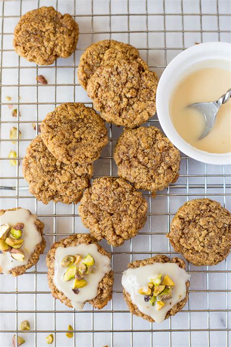 Chewy Lemon Cookies With Coconut Icing And Pistachios