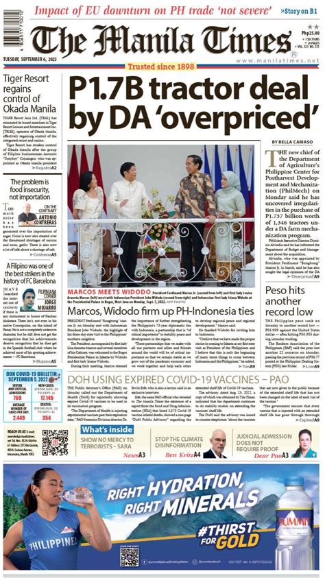 The Manila Times Front Page September 6 2022 The Manila Times