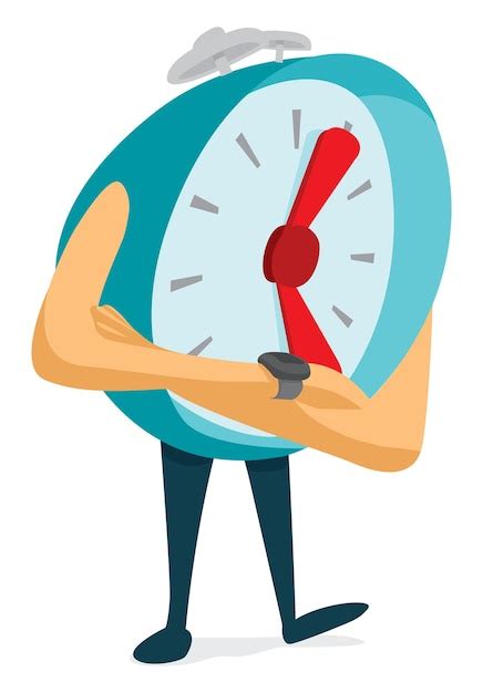 Premium Vector Impatient Alarm Clock Waiting Or Checking Time