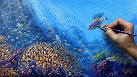 How To Paint Ocean Life Tutorial Underwater Scenery How To Paint In