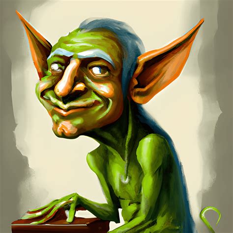 Funny Creatures Goblin Painting Illustration · Creative Fabrica
