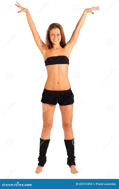 girl stretches out his arms stock image 44007931
