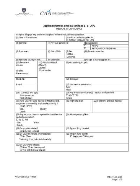 Application For An Aviation Medical Easa Doc Template Pdffiller