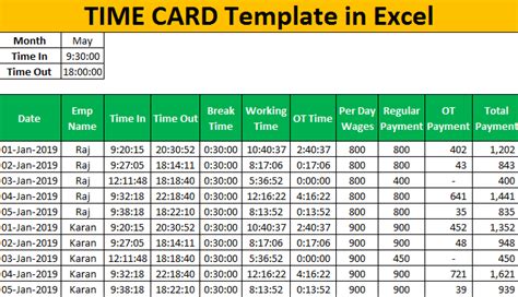 How To Create Excel Time Card Template Step By Step Guide