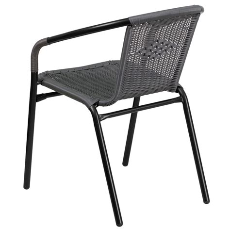 Flash Furniture Rattan Indoor Outdoor Restaurant Stack Chair Tlh 037