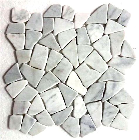 Milky White Pebble Stone Mosaic Tile Tilehub