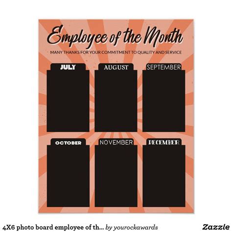 4x6 Photo Board Employee Of The Month Poster In 2021 4x6