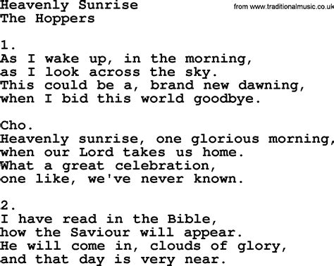 Heavenly Sunrise Apostolic And Pentecostal Hymns And Songs Lyrics