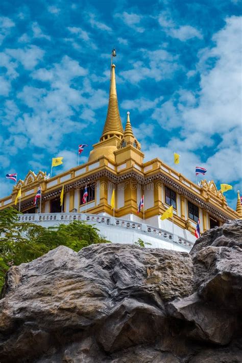 Temple Of The Golden Mountain Or Wat Saket Stock Image Image Of