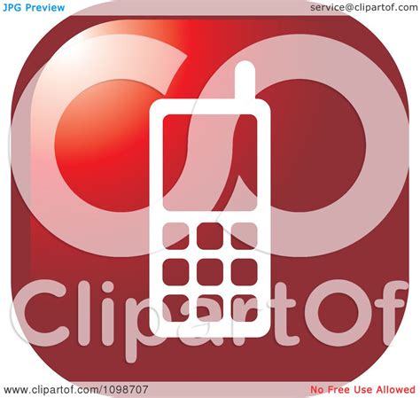 Clipart Red Cell Phone Icon Button Royalty Free Vector