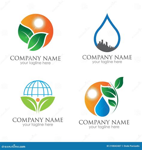 Go Green Logo Symbol Vector Illustration Design Template Stock Vector