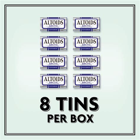 Altoids Arctic Peppermint Mints 12 Ounce Tin Pack Of 8 Altoids